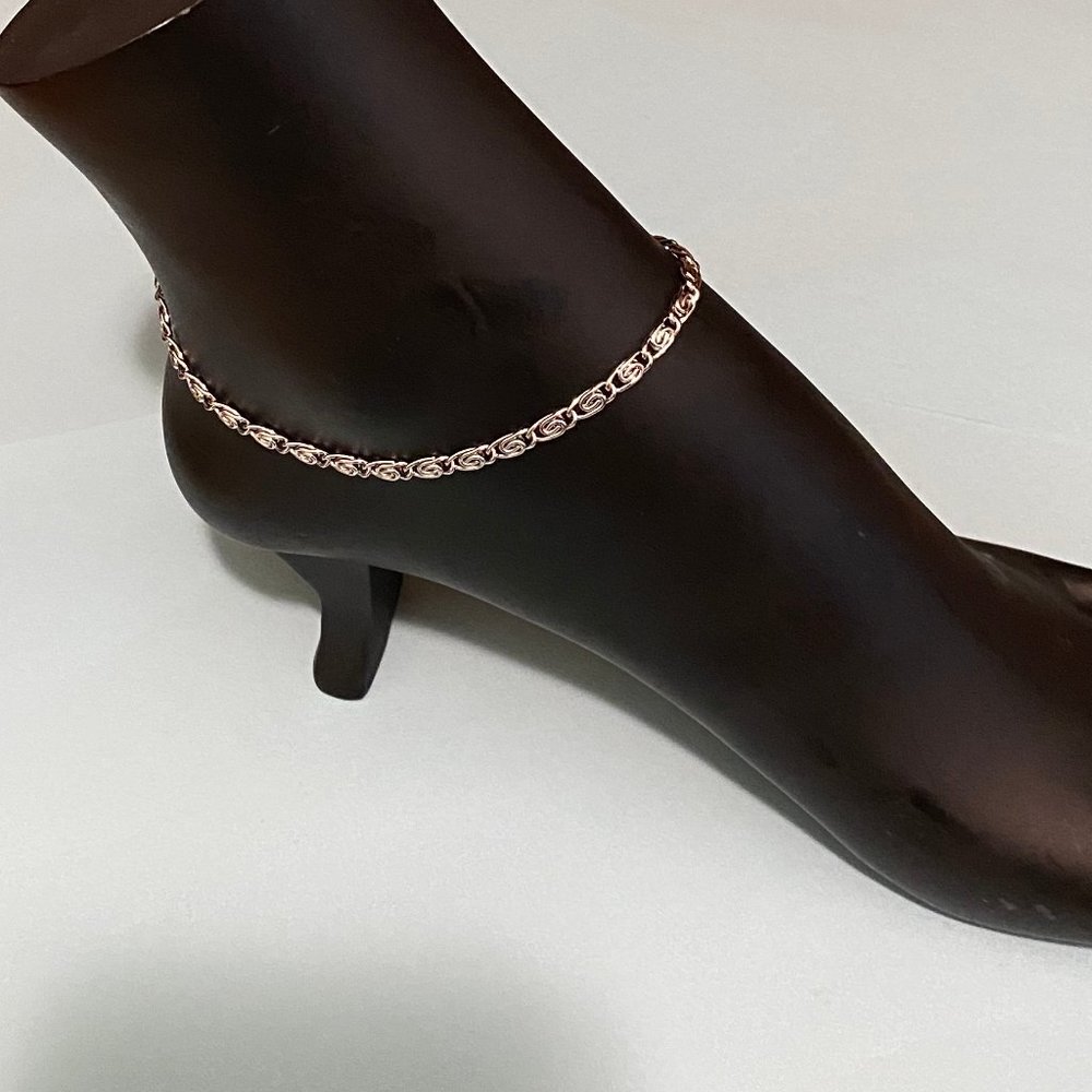 WONT TARNISH Stainless Steel Scroll Beach Anklet